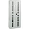Schäfer Shop Genius Flügeltürenschrank FS, Stahl, Sichtfenster, Lüftungslöcher, B 810 x T 520 x H 1950 mm, 5 OH, Lichtgrau/Lichtgrau, bis 300 kg 