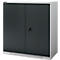 Schäfer Shop Genius Flügeltürschrank FS, Stahl, mit Belüftungslöchern, B 1055 x T 420 x H 1105 mm, 3 OH, weißaluminium/anthrazitgrau, bis 450 kg
