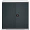 Schäfer Shop Genius Flügeltürschrank FS, Stahl, mit Belüftungslöchern, B 1055 x T 420 x H 1105 mm, 3 OH, weißaluminium/anthrazitgrau, bis 450 kg