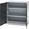 Schäfer Shop Genius Flügeltürschrank FS, Stahl, mit Belüftungslöchern, B 1055 x T 420 x H 1105 mm, 3 OH, weißaluminium/anthrazitgrau, bis 450 kg
