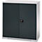 Schäfer Shop Genius Flügeltürschrank FS, Stahl, mit Belüftungslöchern, B 1055 x T 420 x H 1105 mm, 3 OH, weißaluminium/anthrazitgrau, bis 450 kg
