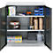 Schäfer Shop Genius Flügeltürschrank FS, Stahl, mit Belüftungslöchern, B 1055 x T 420 x H 1105 mm, 3 OH, weißaluminium/anthrazitgrau, bis 450 kg