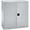 Schäfer Shop Genius Flügeltürschrank FS, Stahl, mit Belüftungslöchern, B 1055 x T 420 x H 1105 mm, 3 OH, weißaluminium/weißaluminium, bis 450 kg