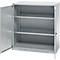 Schäfer Shop Genius Flügeltürschrank FS, Stahl, mit Belüftungslöchern, B 1055 x T 420 x H 1105 mm, 3 OH, weißaluminium/weißaluminium, bis 450 kg