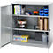 Schäfer Shop Genius Flügeltürschrank FS, Stahl, mit Belüftungslöchern, B 1055 x T 420 x H 1105 mm, 3 OH, weißaluminium/weißaluminium, bis 450 kg