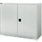 Schäfer Shop Genius Flügeltürschrank FS, Stahl, mit Belüftungslöchern, B 1343 x T 620 x H 1105 mm, 3 OH, lichtgrau/lichtgrau, bis 450 kg