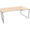 Schäfer Shop Genius Freeform bureau MODENA FLEX, ijzer-op-onderstel, handmatig in hoogte verstelbaar, rechter uitsteeksel, B 1800 mm, ahorn afwerking 