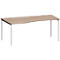 Schäfer Shop Genius Freiformschreibtisch MODENA FLEX, Ansatz links B 1800 mm, Eiche/weißaluminium