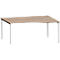 Schäfer Shop Genius Freiformschreibtisch MODENA FLEX, Ansatz rechts B 1800 mm, Eiche/weißalu