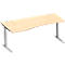 Schäfer Shop Genius Freiformschreibtisch MODENA FLEX, C-Fuß-Rechteckrohr, B 1800 mm, Ansatz links, Ahorn/weißalu