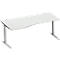Schäfer Shop Genius Freiformschreibtisch MODENA FLEX, C-Fuß-Rechteckrohr, B 1800 mm, Ansatz links, lichtgrau/weißalu