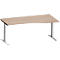 Schäfer Shop Genius Freiformschreibtisch MODENA FLEX, C-Fuß-Rechteckrohr, B 1800 mm, Ansatz rechts, Eiche-Dekor/weißalu