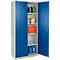 Schäfer Shop Genius FS armoire à portes battantes, acier, avec aérations, L 810 x P 520 x H 1950 mm, 5 OH, gris clair/bleu gentiane, jusqu'à 300 kg