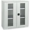 Schaefer Shop Genius FS open deurkast, 3 OH, afsluitbaar, 2 legborden, tot 450 kg, B 1055 mm, staal, lichtgrijs RAL 7035/lichtgrijs RAL 7035