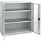 Schaefer Shop Genius FS open deurkast, 3 OH, afsluitbaar, 2 legborden, tot 450 kg, B 1055 mm, staal, lichtgrijs RAL 7035/lichtgrijs RAL 7035