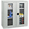 Schaefer Shop Genius FS open deurkast, 3 OH, afsluitbaar, 2 legborden, tot 450 kg, B 1055 mm, staal, lichtgrijs RAL 7035/lichtgrijs RAL 7035