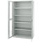 Schaefer Shop Genius FS open deurkast, 5 OH, afsluitbaar, 4 legborden, tot 450 kg, B 1055 mm, staal, lichtgrijs RAL 7035/lichtgrijs RAL 7035