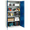 Schäfer Shop Genius FS vleugeldeurkast, staal, met ventilatiegaten, B 1055 x D 520 x H 1950 mm, 5 OH, lichtgrijs/ gentiaanblauw, tot 500 kg
