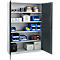 Schäfer Shop Genius FS vleugeldeurkast, staal, met ventilatiegaten, B 1343 x D 520 x H 1950 mm, 5 OH, witaluminium/antracietgrijs, tot 750 kg