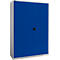 Schäfer Shop Genius FS vleugeldeurkast, staal, met ventilatiegaten, B 1343 x D 520 x H 1950 mm, 5 OH, witaluminium/ gentiaanblauw, tot 750 kg