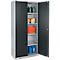 Schäfer Shop Genius FS vleugeldeurkast, staal, met ventilatiegaten, B 810 x D 520 x H 1950 mm, 5 OH, witaluminium/antracietgrijs, tot 300 kg