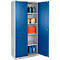 Schäfer Shop Genius FS vleugeldeurkast, staal, met ventilatiegaten, B 810 x D 520 x H 1950 mm, 5 OH, witaluminium/ gentiaanblauw, tot 300 kg