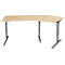 Schäfer Shop Genius hoekbureau AERO FLEX, elektrisch in hoogte verstelbaar, hoek 135° rechts, B 2165 mm, ahorn/antraciet + memorypaneel