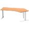Schäfer Shop Genius hoekbureau MODENA FLEX 135°, aanbouw rechts, C-voet rechthoekige buis, B 2165 mm, beuken/wit