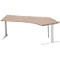 Schäfer Shop Genius hoekbureau MODENA FLEX 135°, aanbouw rechts, C-voet rechthoekige buis, B 2165 mm, eiken decor