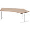 Schäfer Shop Genius hoekbureau MODENA FLEX 135°, T-poot ronde buis, B 2165 mm, bevestiging rechts, eiken decor/wit aluminium