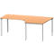 Schäfer Shop Genius hoekbureau MODENA FLEX 90°, aanbouw rechts, 4-poots vierkante buis, B 2000 mm, beuken/wit