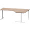 Schäfer Shop Genius hoekbureau MODENA FLEX 90°, aanbouw rechts, C-voet ronde buis, B 2000 mm,eiken decor/wit aluminium