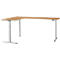 Schäfer Shop Genius hoekbureau Modena Flex, elektrisch in hoogte verstelbaar, hoek 90° aan beide zijden, B 2000 x D 2000 mm, beuken/blank aluminium
