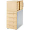 Schäfer Shop Genius Hoog ladeblok met opzetkast met schuifdeuren, afsluitbaar, B 435 x D 800 x H 1092 mm, met vierkante handgreep, ahorndecor/blank aluminium