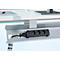 Schäfer Shop Genius kabelgoot voor tafelbreedte 2000 mm, scharnierend, staal, aluminium wit