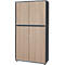 Schäfer Shop Genius kastcombinatie TETRIS WOOD, met 5 ordnerhoogtes, plaats voor max. 60 standaard ordners, grafiet/eiken