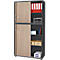 Schäfer Shop Genius kastcombinatie TETRIS WOOD, met 5 ordnerhoogtes, plaats voor max. 60 standaard ordners, grafiet/eiken