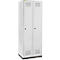 Schäfer Shop Genius Kledinglocker met fitting, 2 compartimenten, 300 mm compartimentbreedte, cilinderslot, lichtgrijs/lichtgrijs