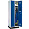 Schäfer Shop Genius Kledinglocker met fitting, 2 compartimenten, 300 mm compartimentbreedte, veiligheidsdraaigrendelslot, lichtgrijs/gentiaanblauw