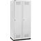 Schäfer Shop Genius Kledinglocker met fitting, 2 compartimenten, 400 mm compartimentbreedte, cilinderslot, lichtgrijs/lichtgrijs