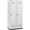 Schäfer Shop Genius Kledinglocker met fitting, 2 compartimenten, 400 mm compartimentbreedte, veiligheidsdraaigrendelslot, lichtgrijs/lichtgrijs
