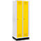 Schäfer Shop Genius Kledinglocker met fitting, 2 compartimenten, cilinderslot, lichtgrijs/geel