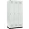 Schäfer Shop Genius Kledinglocker met fitting, 3 compartimenten, 300 mm compartimentbreedte, cilinderslot, lichtgrijs