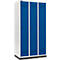 Schäfer Shop Genius Kledinglocker met fitting, 3 compartimenten, 300 mm compartimentbreedte, veiligheidsdraaigrendelslot, gentiaanblauw