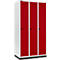 Schäfer Shop Genius Kledinglocker met fitting, 3 compartimenten, 300 mm compartimentbreedte, veiligheidsdraaigrendelslot, robijnrood