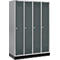 Schäfer Shop Genius Kledinglocker met fitting, 4 compartimenten, cilinderslot, blank aluminium/antraciet