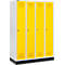 Schäfer Shop Genius Kledinglocker met fitting, 4 compartimenten, cilinderslot, lichtgrijs/geel