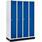 Schäfer Shop Genius Kledinglocker met fitting, 4 compartimenten, cilinderslot, lichtgrijs/gentiaanblauw