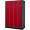 Schäfer Shop Genius Kledinglocker met fitting, 4 compartimenten, draaigrendelslot, antraciet/rood