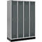 Schäfer Shop Genius Kledinglocker met fitting, 4 compartimenten, draaigrendelslot, blank aluminium/antraciet